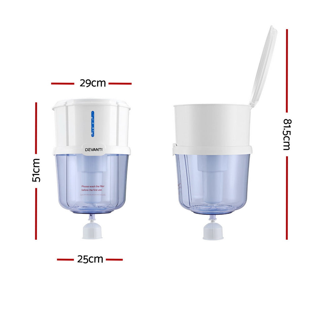 Devanti 15L Top-Loading Water Purification Dispenser Bottle