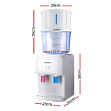 Devanti Water Cooler Dispenser Bench Top White - Front View