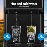 Devanti Water Cooler Dispenser 22L Bench Top Chiller Purifier Filter Hot Cold Black - Rear View