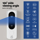 Smart Wireless Video Doorbell with HD Camera and Motion Detection - Top-Down View
