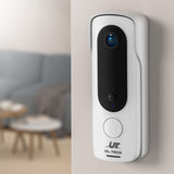 Smart Wireless Video Doorbell with HD Camera and Motion Detection - Close-Up Angle