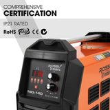 ROSSI 140A MIG/MAG/MMA/ARC/TIG Multi-Purpose Welder MIG-140, Flux/Solid Wire/CO2 Or Argon Gas