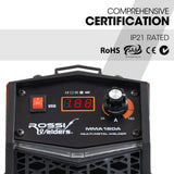 ROSSI 160 Amp Inverter Stick Welder, ideal for Stainless Steel, Aluminium, Carbon Steel, Multi-Metal Gasless Welding Machine, 15A Plug