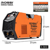 ROSSI 160 Amp Inverter Stick Welder, ideal for Stainless Steel, Aluminium, Carbon Steel, Multi-Metal Gasless Welding Machine, 15A Plug - Rear View