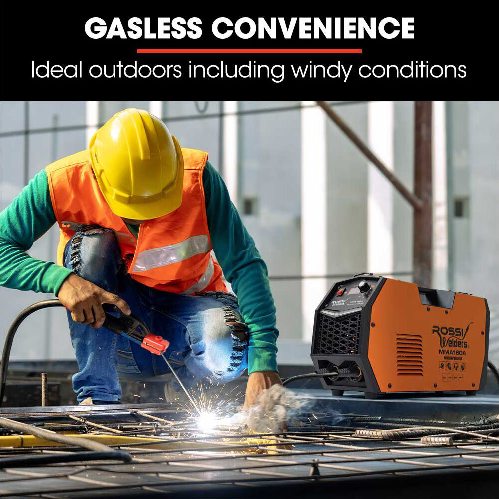 ROSSI 160 Amp Inverter Stick Welder, ideal for Stainless Steel, Aluminium, Carbon Steel, Multi-Metal Gasless Welding Machine, 15A Plug