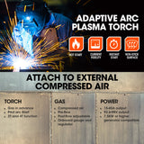 ROSSI 45A Plasma Cutter, Non-Touch Pilot ARC for Easy Cuts of Painted or Rusty Metals, DC Inverter Cutting Machine - 45-Degree Angle