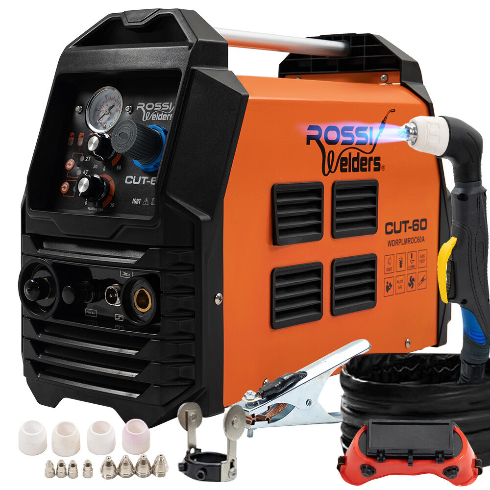 ROSSI 60A Plasma Cutter, Non-Touch Pilot ARC for Easy Cuts of Painted or Rusty Metals, DC Inverter C