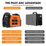 ROSSI 60A Plasma Cutter, Non-Touch Pilot ARC for Easy Cuts of Painted or Rusty Metals, DC Inverter Cutting Machine - Top-Down View