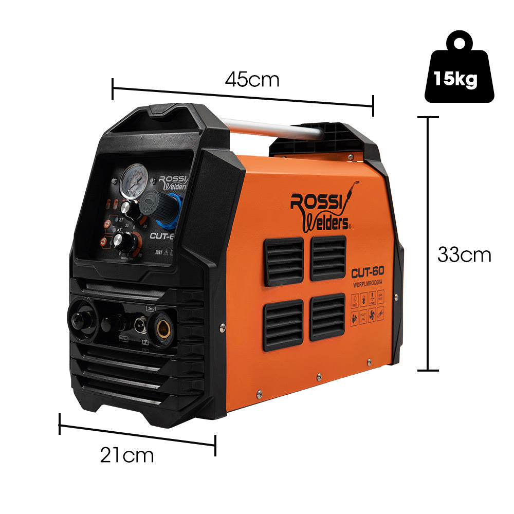ROSSI 60A Plasma Cutter, Non-Touch Pilot ARC for Easy Cuts of Painted or Rusty Metals, DC Inverter C