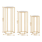 3Pcs Wedding Backdrop Pedestal Stand Gold Metal Hexagon Wedding Frame Plinth Pillars Table