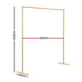 2M Backdrop Stand Wedding Background Decoration Party Flower Balloon Display Golden - Front View