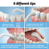 Devanti Cordless Water Flosser Dental Oral Irrigator White - Rear View