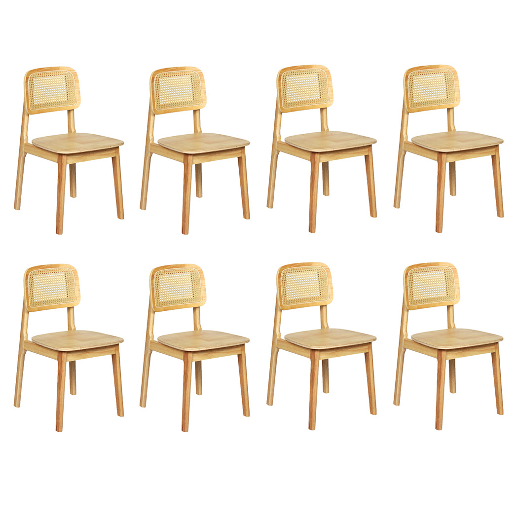 Levede 8x Rattan Dining Chair Wooden Kitchen Chair-2006733384235225088