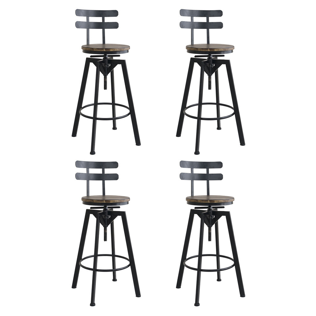 Levede 4x Bar Stool Industrial Adjustable-2006732718183944192