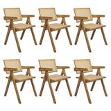 Levede 6x Dining Chair Solid Wood Rattan - Extra Image