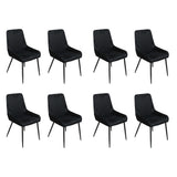 Dining Chairs x 8 Padded Seat Soft Velvet-2006732734201991168