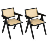 Levede 2x Black Wicker Armchair Dining Chair - Extra Image