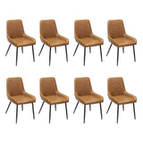 Dining Chairs x 8 Padded Seat PU Faux Leather-2018816926830170112