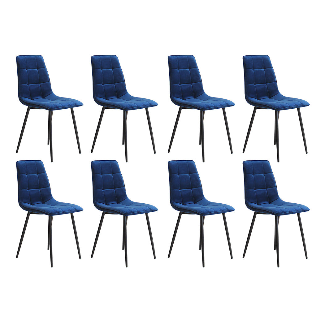 Levede 4x Dining Chairs Kitchen Velvet Blue-2006732723590402048