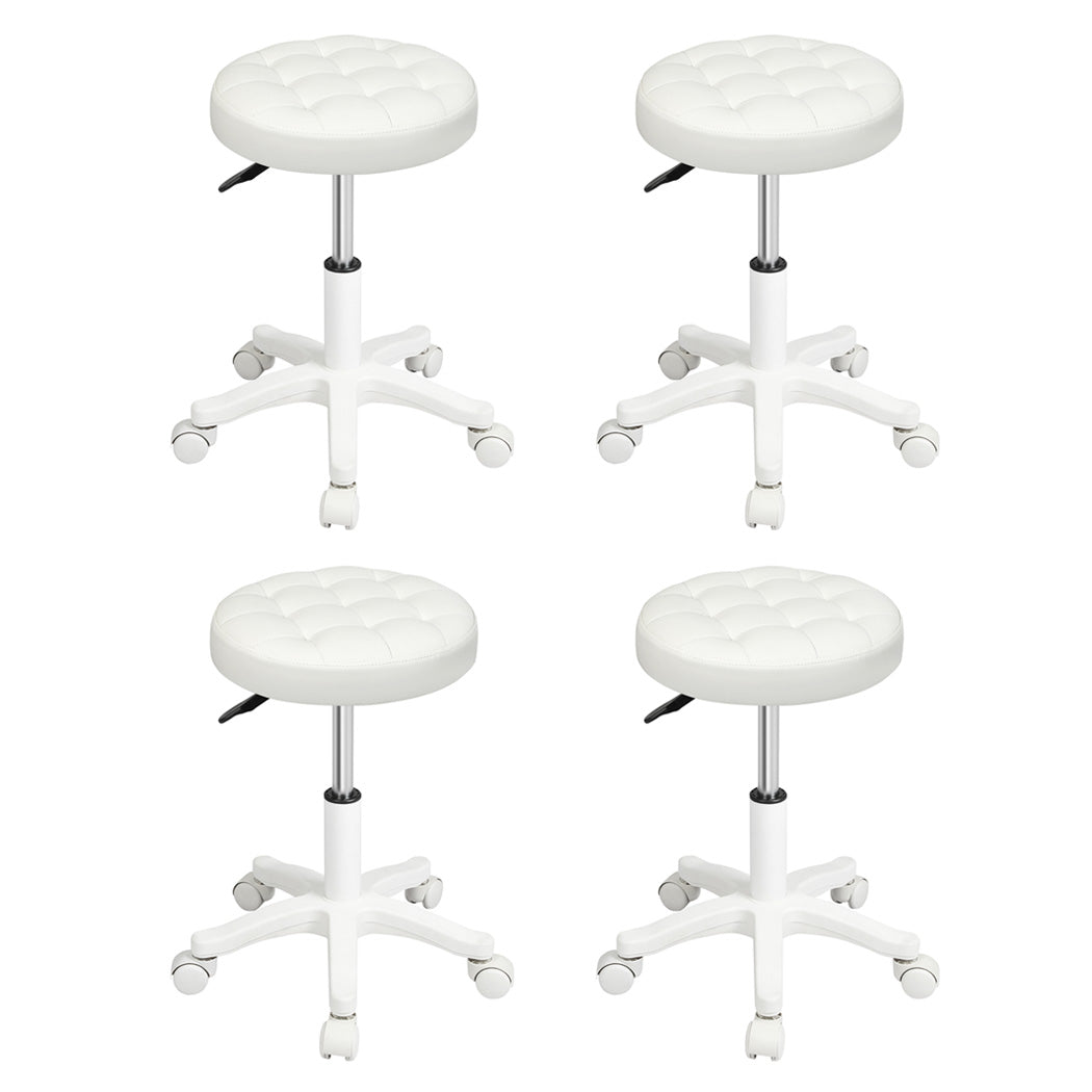 Levede 4x Rolling Bar Stool Swivel Salon SPA Chair Beige-2018816886007009280