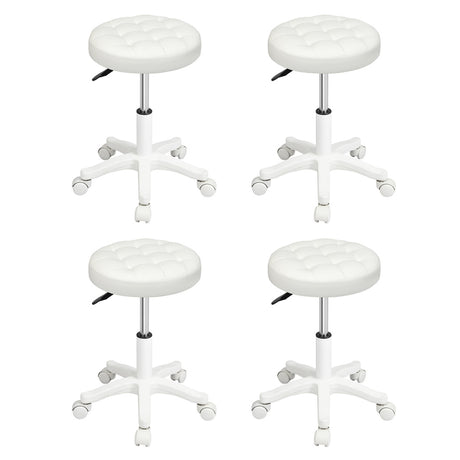 Levede 4x Rolling Bar Stool Swivel Salon SPA Chair Beige-2018816886007009280