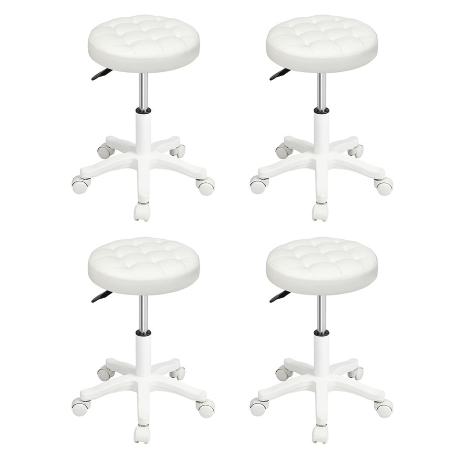 Levede 4x Rolling Bar Stool Swivel Salon SPA Chair Beige-2018816886007009280