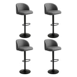Levede 4x Bar Stool Swivel Gas Lift PU Leather Grey - Extra Image