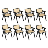 Levede 8x Black Wicker Armchair Dining Chair - Extra Image