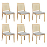 Levede 6XCane Dining Chair Rattan Armless Seat-2006732734734667776