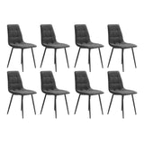 Levede 8x Dining Chairs Kitchen Velvet Grey - Extra Image