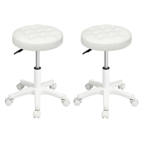 Levede 2x Rolling Bar Stool Swivel Salon SPA Chair Beige-2018816833955696640