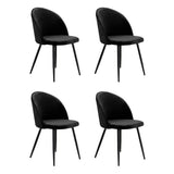 Levede 4x Dining Chairs Kitchen Cafe Black - Extra Image