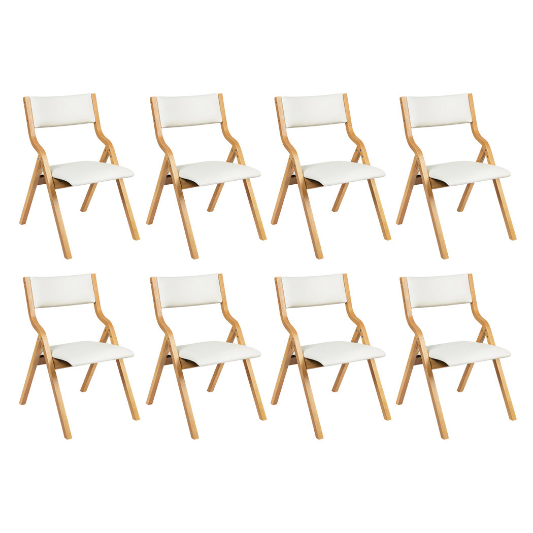 Levede 8x Dining Chairs Foldable PU Beige-2006732728141221888