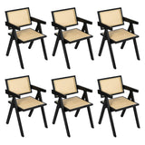 Levede 6x Black Wicker Armchair Dining Chair - Extra Image