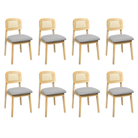 Levede Dining Chair Wood Rattan Armless Natural x8-2006732737045729280