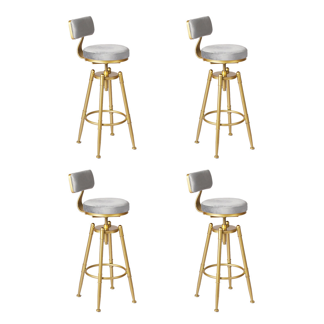 Levede 4x Swivel Bar Stools Kitchen Bar Chair Grey-2018816897059000320