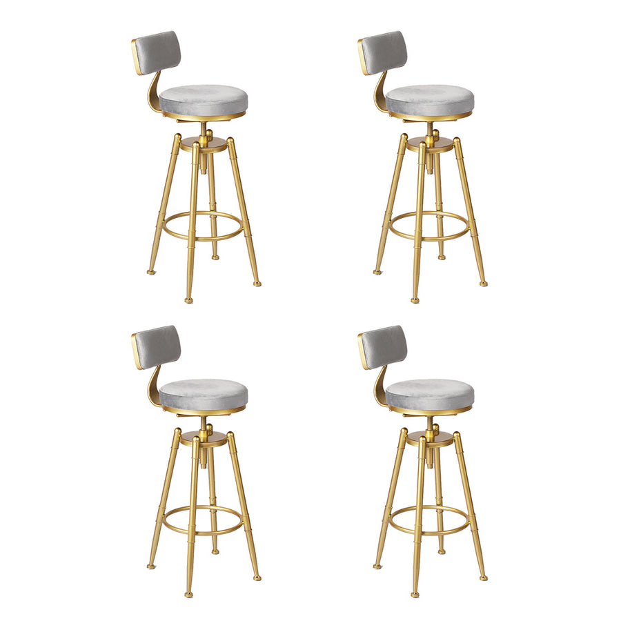 Levede 4x Swivel Bar Stools Kitchen Bar Chair Grey-2018816897059000320