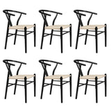 Levede 6x Dining Chairs Wooden Hans Black - Extra Image