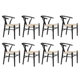 Levede 8x Dining Chairs Wooden Hans Black-2018816939526328320