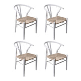 Levede 4x Dining Chairs Wooden Hans White-2006732723045142528