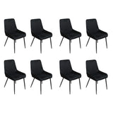 Dining Chairs x 8 Padded Seat Soft Velvet - Extra Image