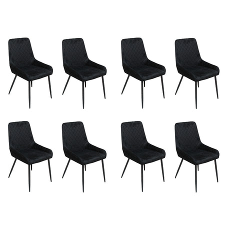 Dining Chairs x 8 Padded Seat Soft Velvet-1950769994770026496