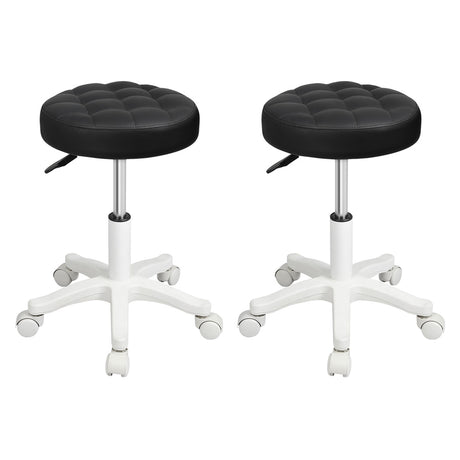 Levede 2x Rolling Bar Stool Swivel Salon SPA Chair Black-2018816822190673920
