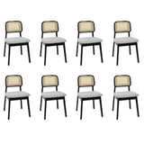 Levede Dining Chair Wood Rattan Armless Black x8-2006732736517246976