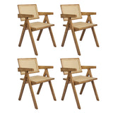 Levede 4x Dining Chair Solid Wood Rattan-2018816911982333952