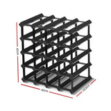 Artiss Wine Rack 20 Bottle Black - Front View