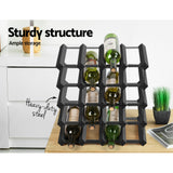 Artiss Wine Rack 20 Bottle Black - Top-Down View
