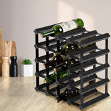 Artiss Wine Rack 20 Bottle Black - Close-Up Angle