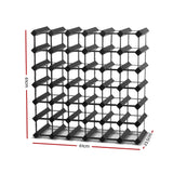 Artiss Wine Rack 42 Bottle Black - Front View