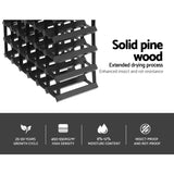 Artiss Wine Rack 42 Bottle Black - 45-Degree Angle